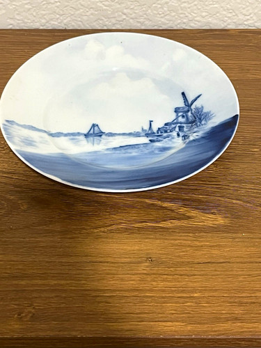 Delft blue white windmill - white,